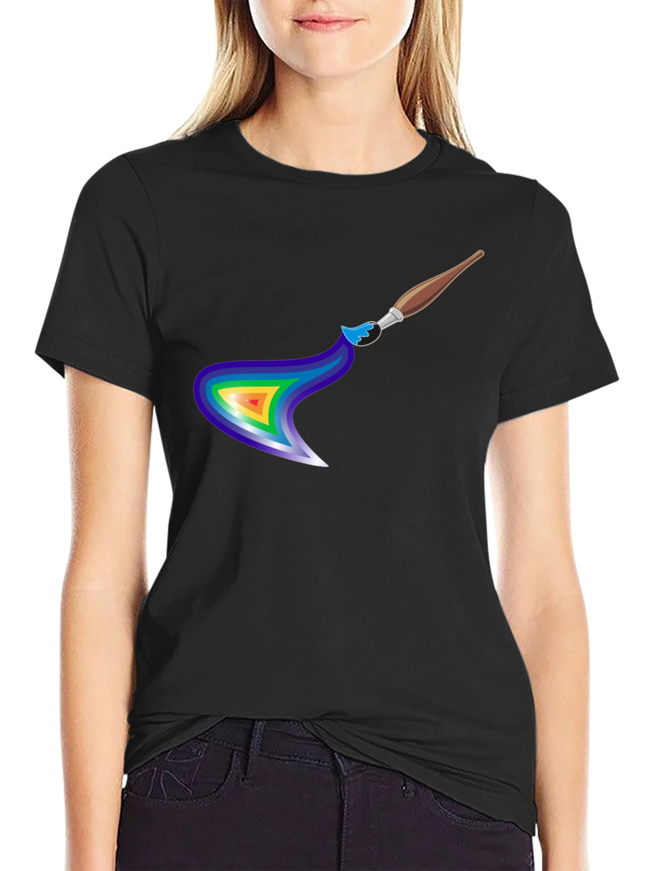 Rainbow Paintbrush Graphic Tee
