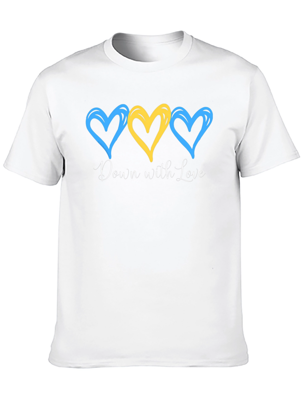 Down with Love Ukraine Heart T-Shirt