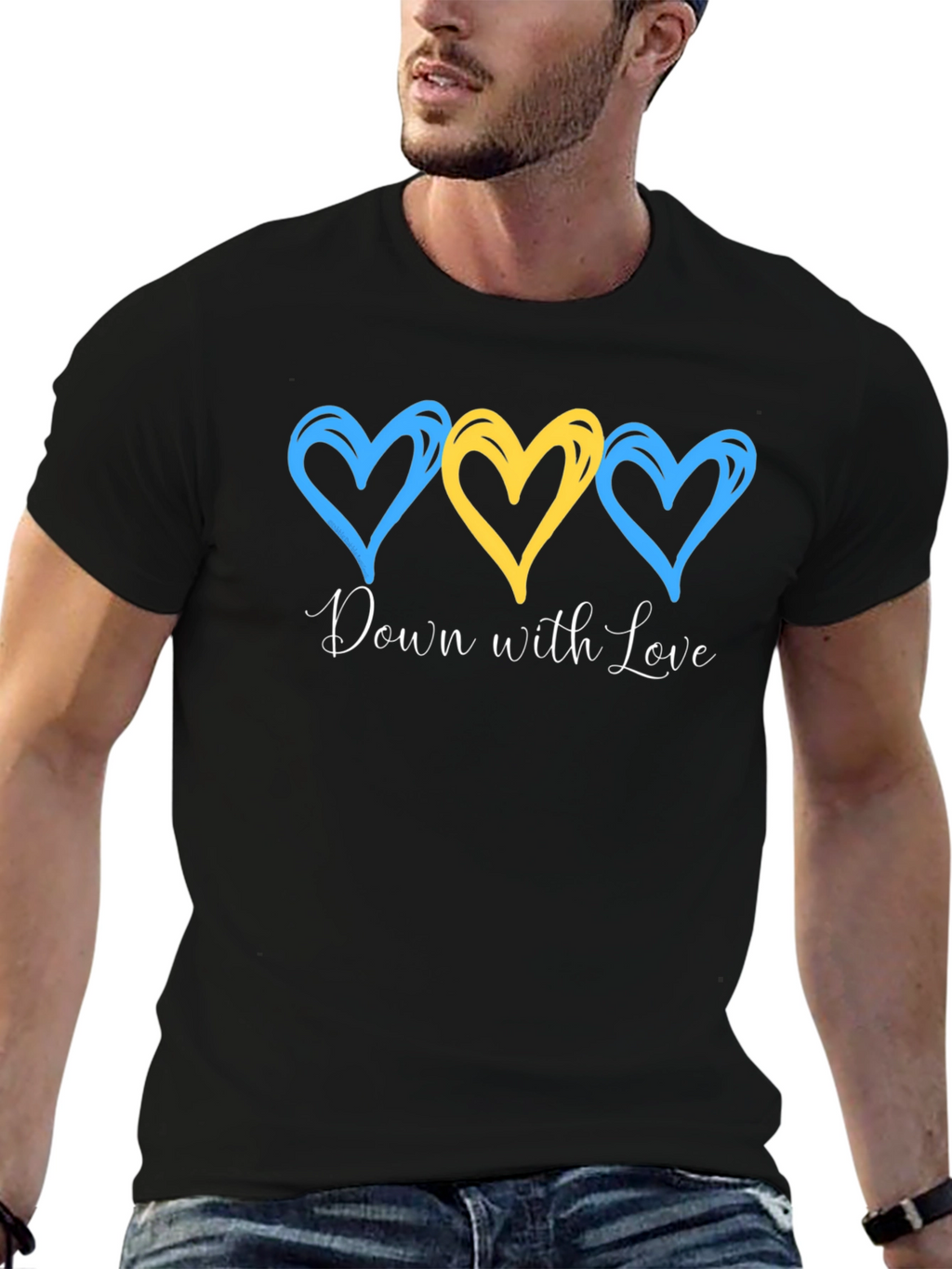 Down with Love Ukraine Heart T-Shirt
