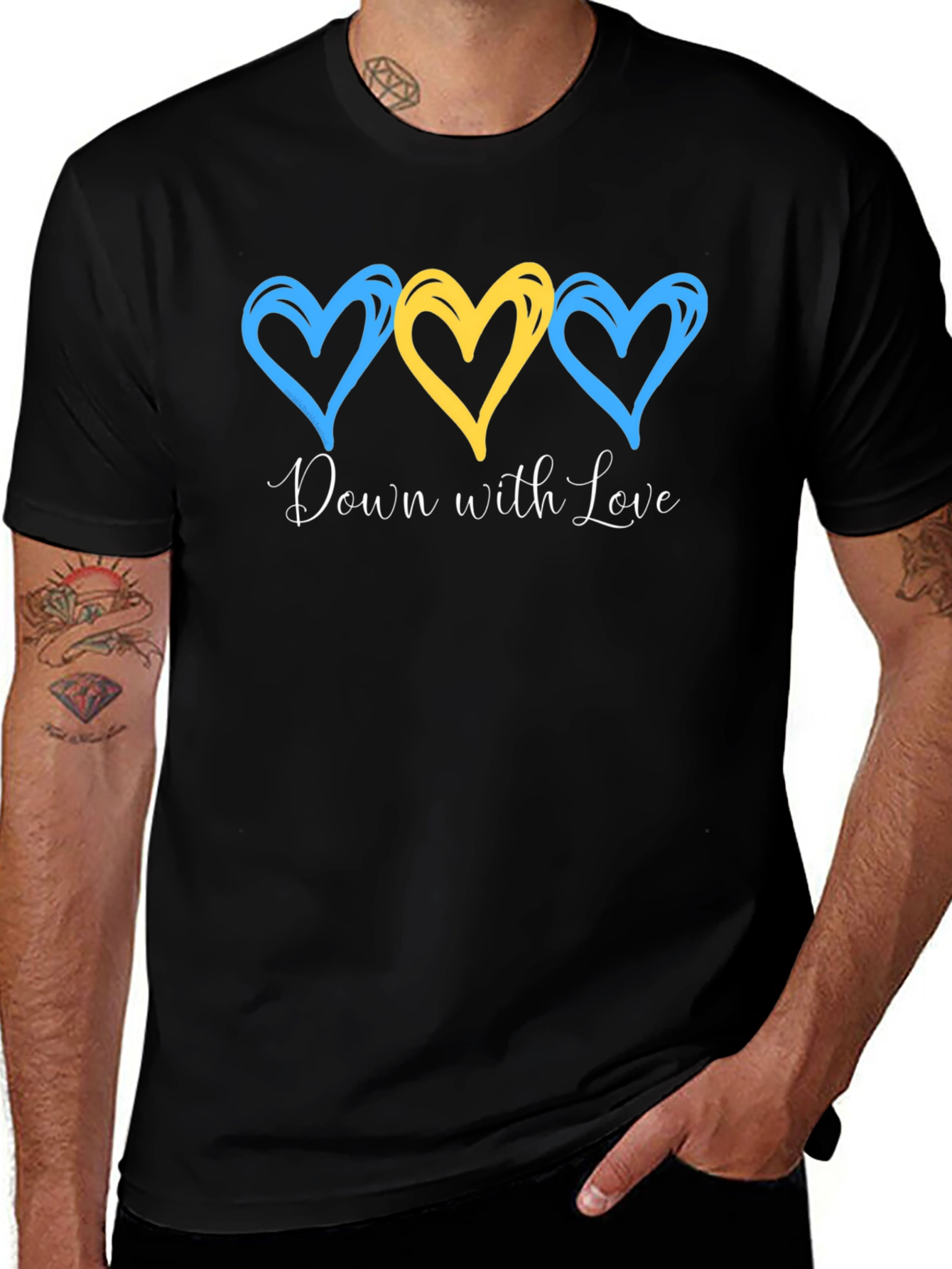 Down with Love Ukraine Heart T-Shirt