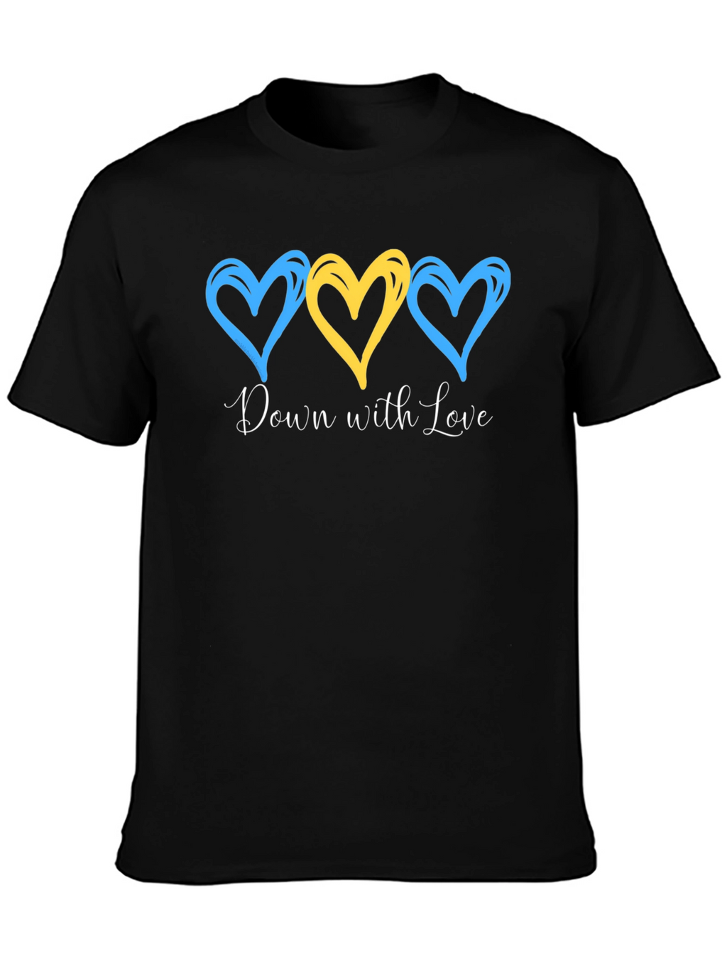 Down with Love Ukraine Heart T-Shirt
