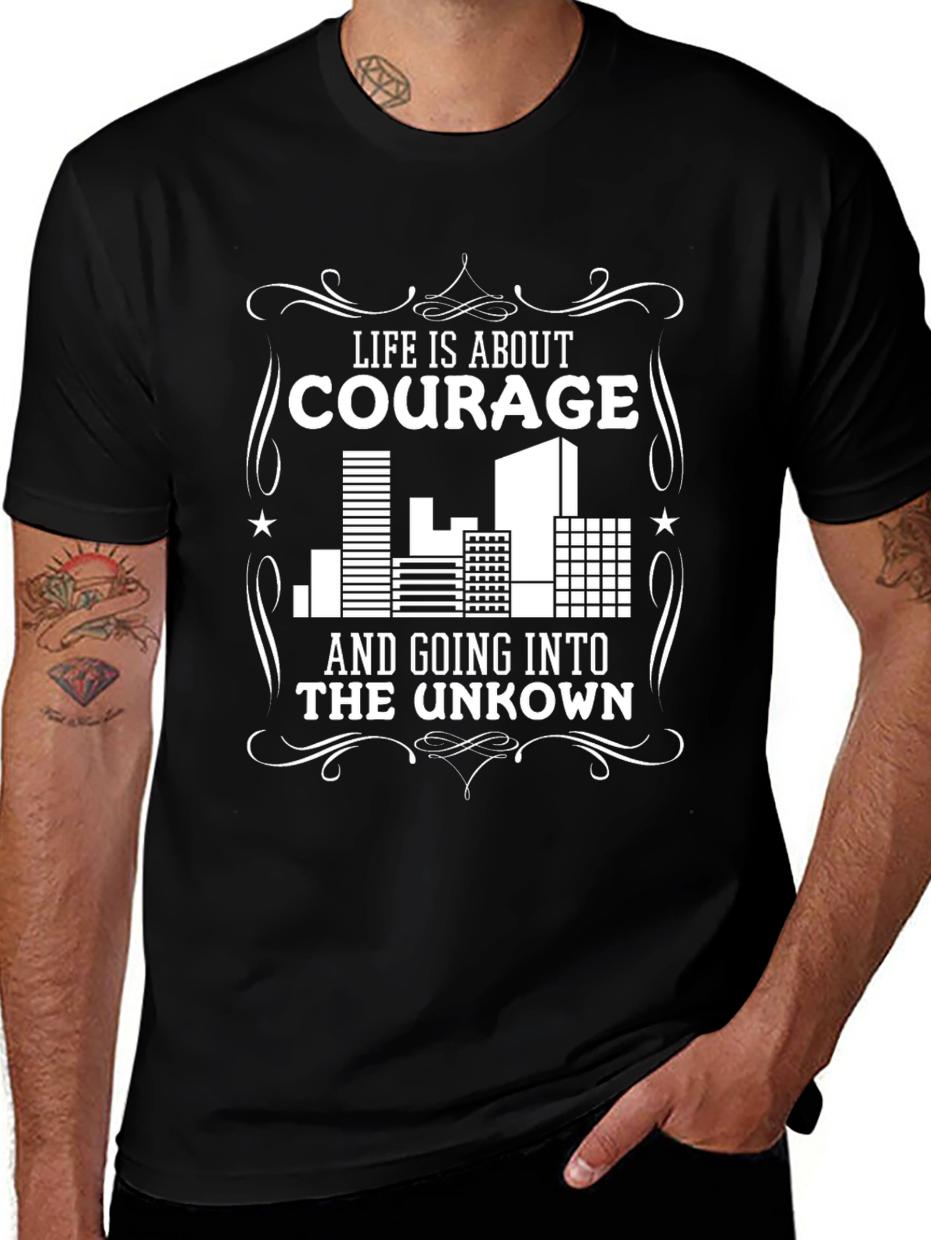 Courage Graphic Black T-Shirt