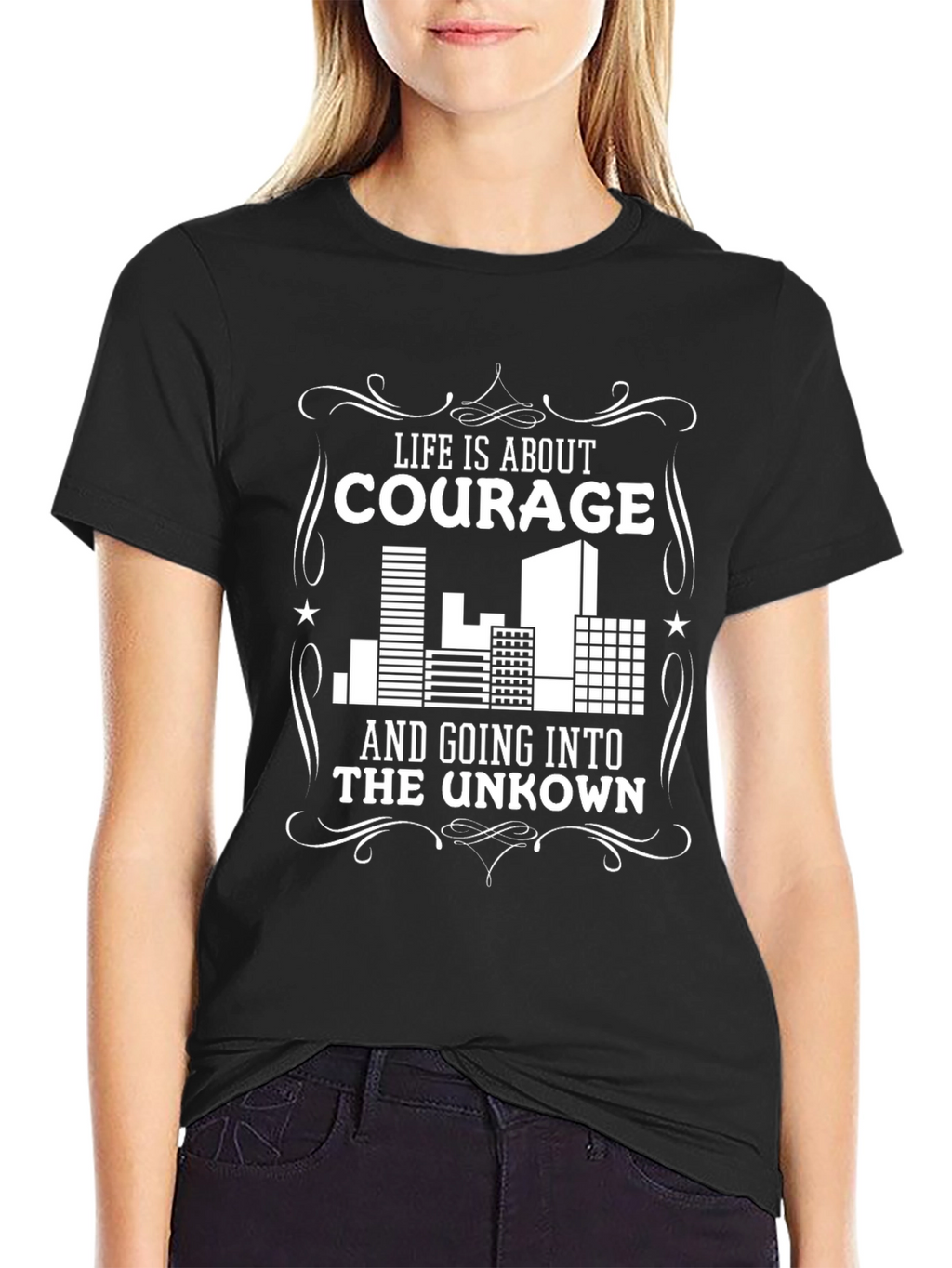 Courage Graphic Black T-Shirt
