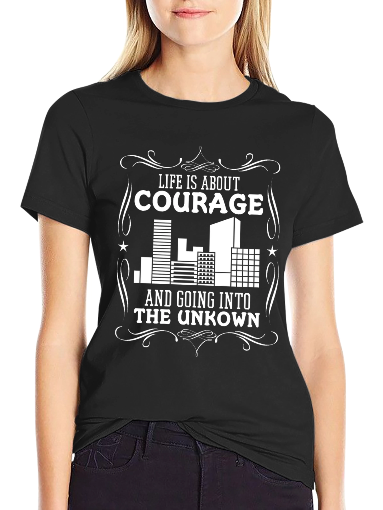 Courage Graphic Black T-Shirt