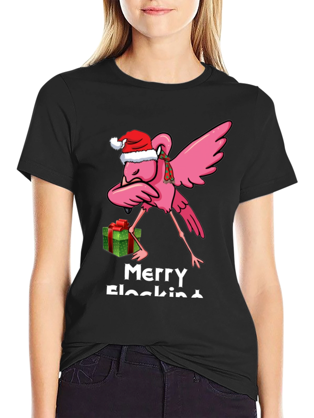 Merry Flocking Christmas Flamingo T-Shirt