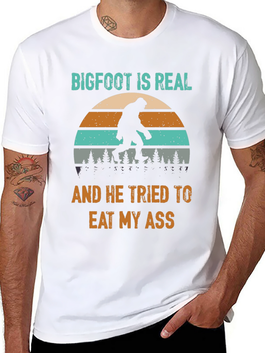 Bigfoot Ate My Ass Funny Novelty T-Shirt