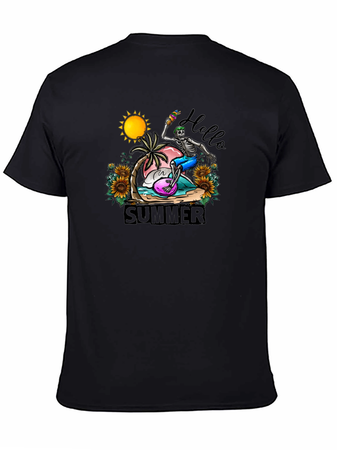 Summer Skeleton Graphic Tee - Beach Vibes