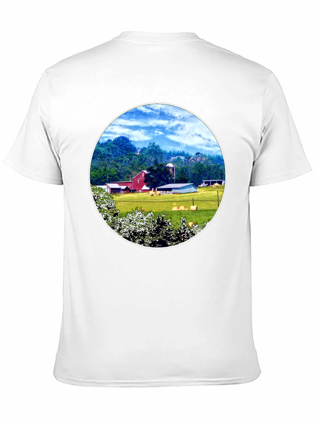Scenic Farm Landscape Graphic T-Shirt