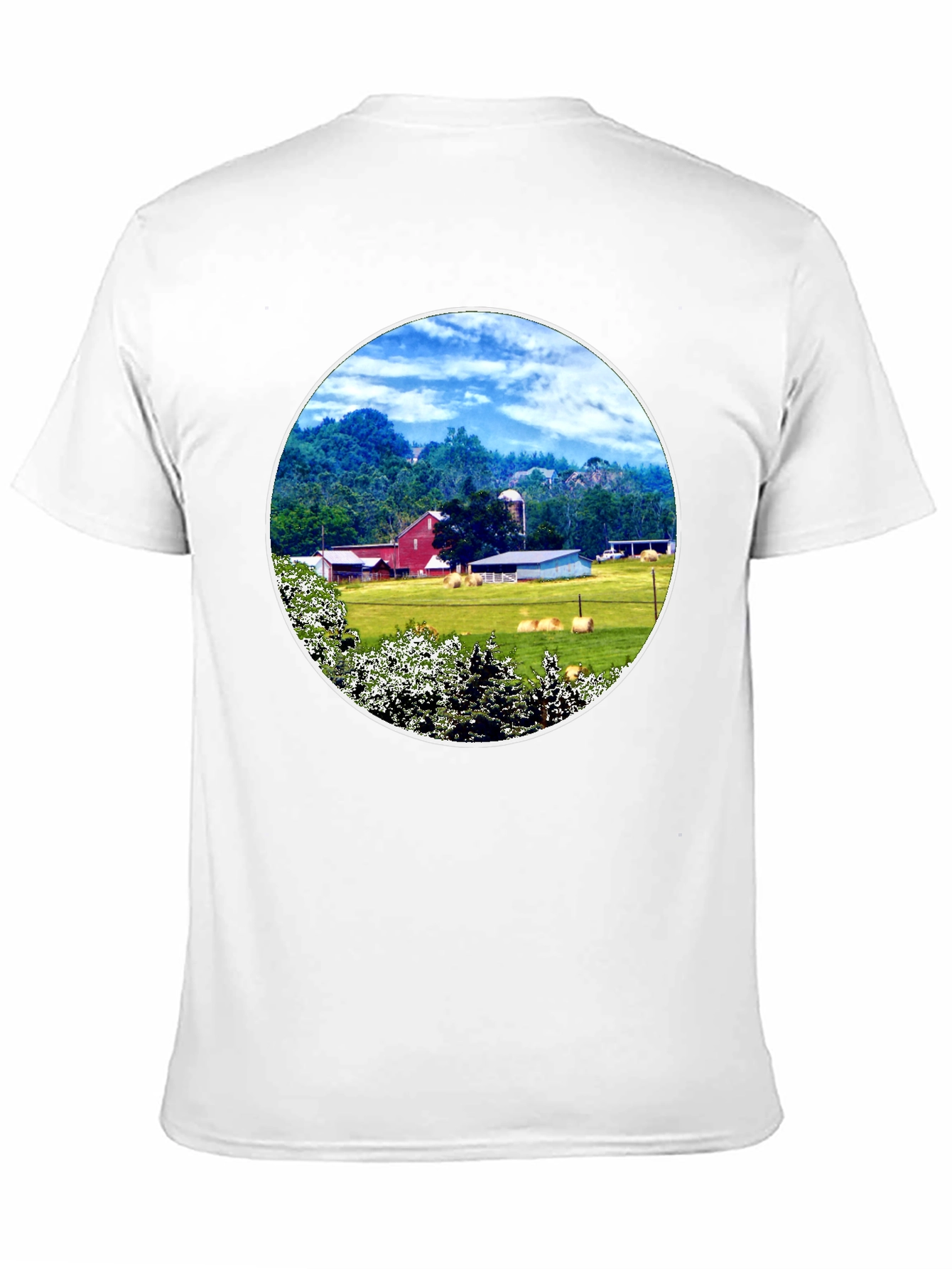 Scenic Farm Landscape Graphic T-Shirt