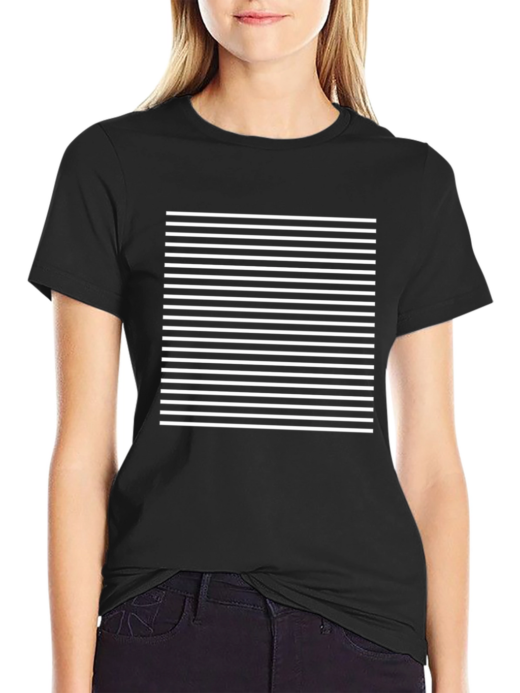 Modern Black Striped Graphic Tee