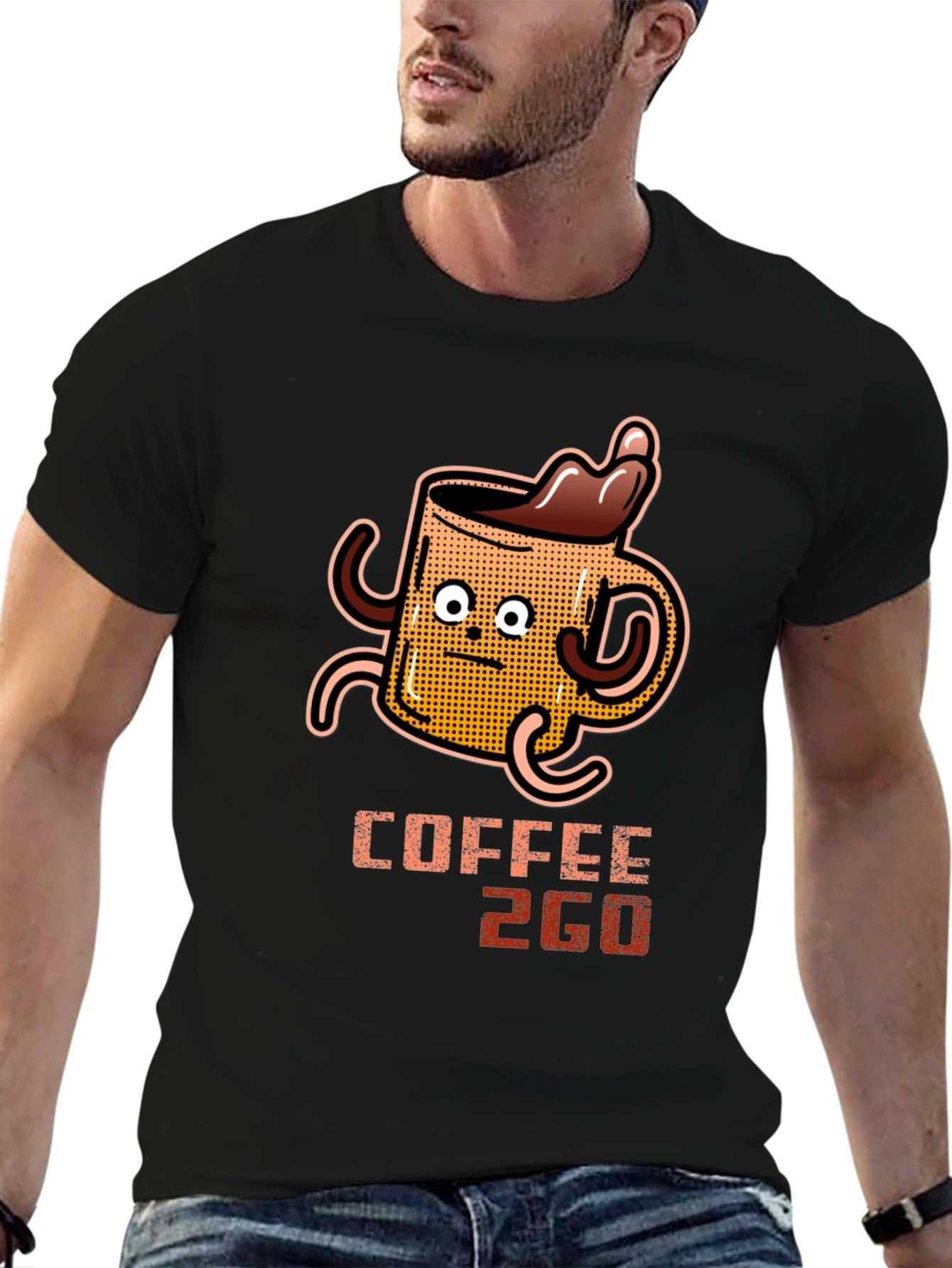 Coffee 2GO Graphic T-Shirt - Black