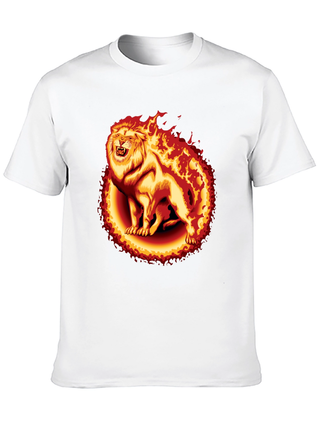 Fiery Lion Graphic Tee - Black