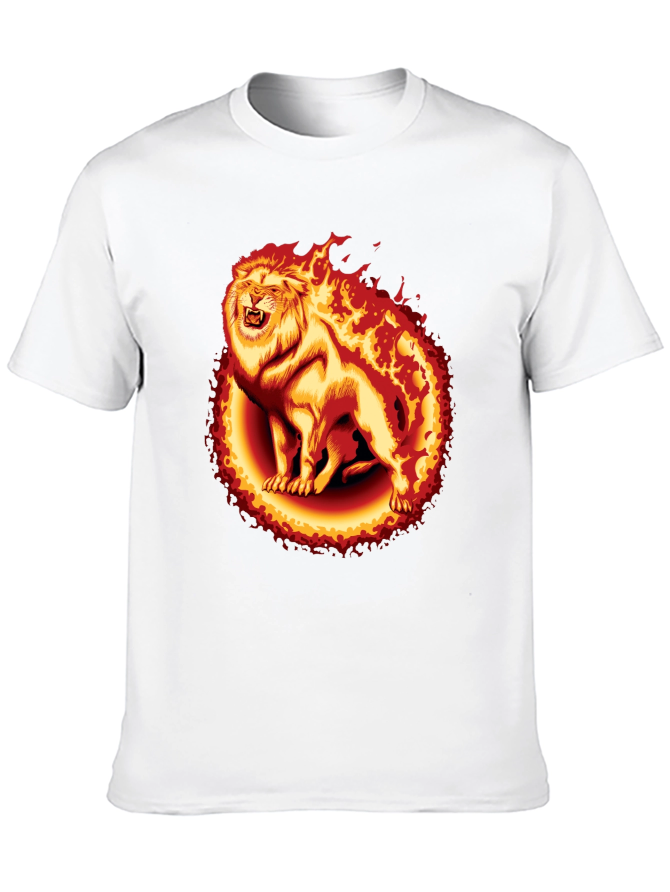 Fiery Lion Graphic Tee - Black