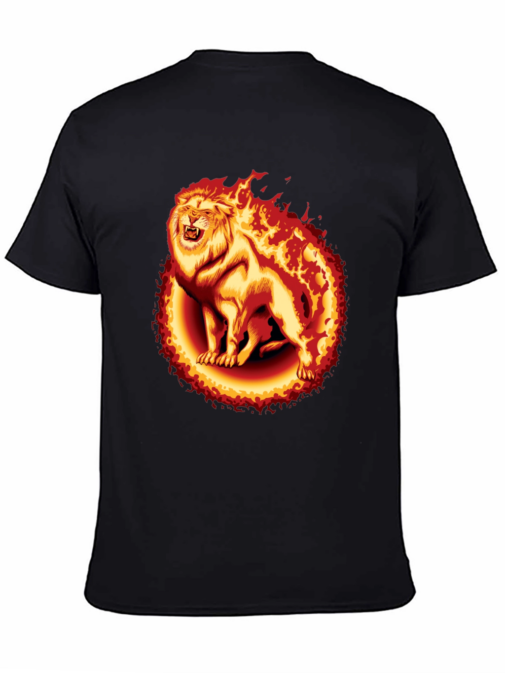 Fiery Lion Graphic Tee - Black