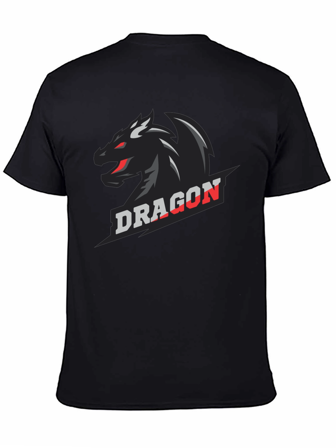 Dragon Graphic Print Black T-Shirt