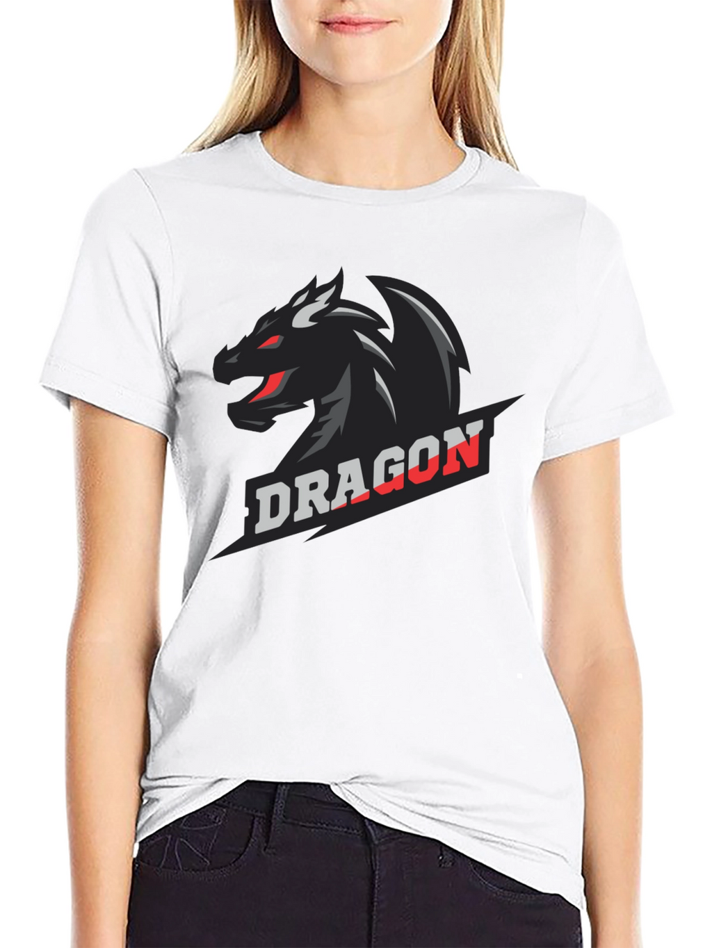 Dragon Graphic Print Black T-Shirt