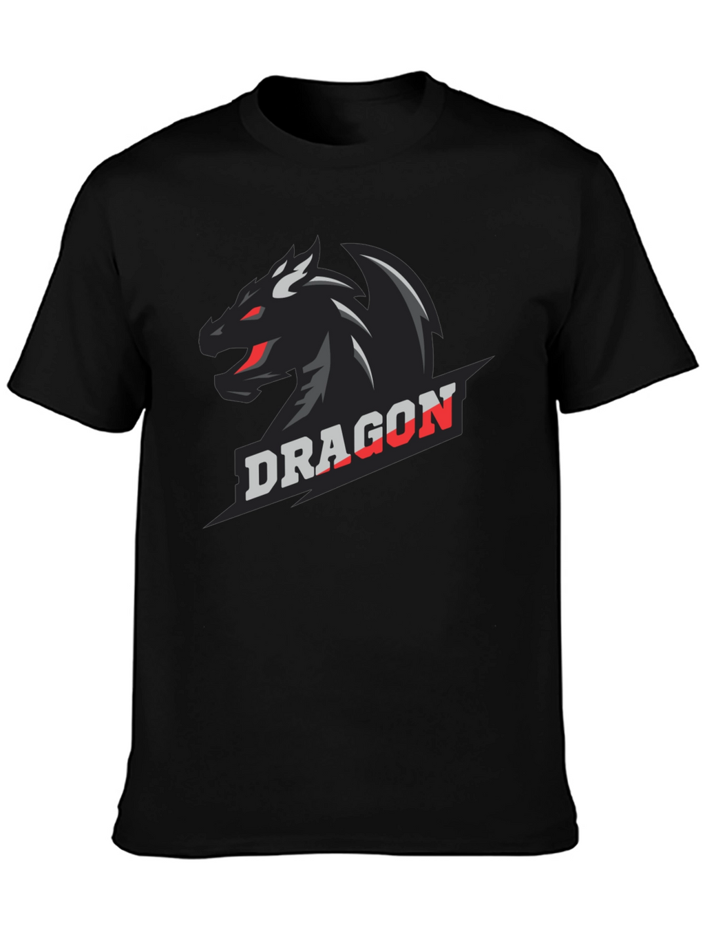 Dragon Graphic Print Black T-Shirt