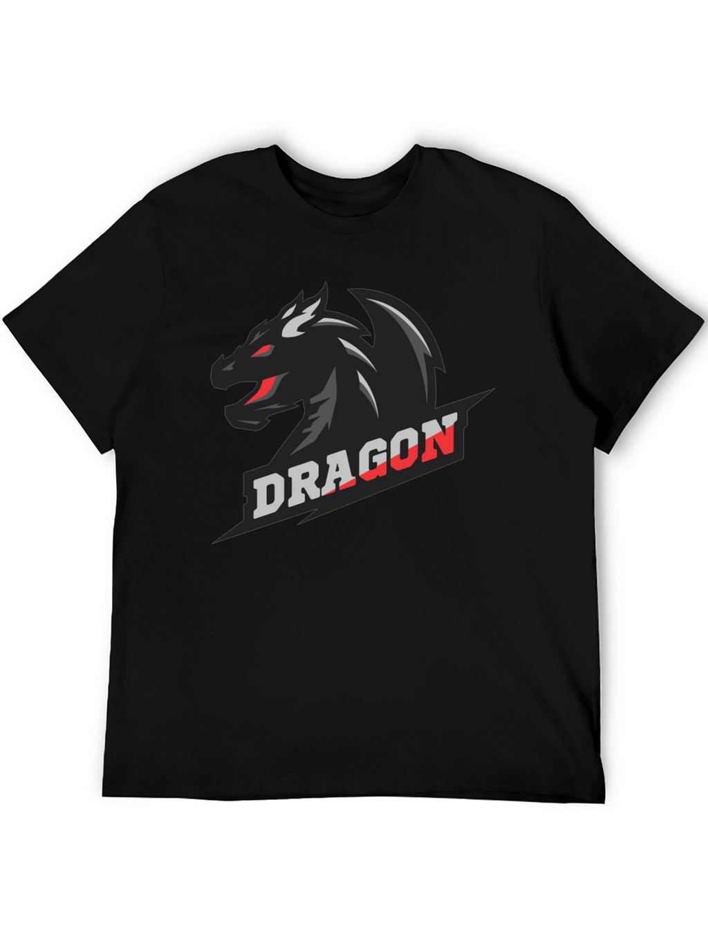 Dragon Graphic Print Black T-Shirt