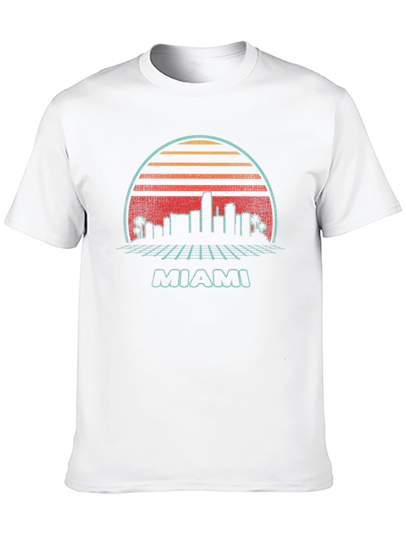 Retro Miami Skyline Graphic T-Shirt