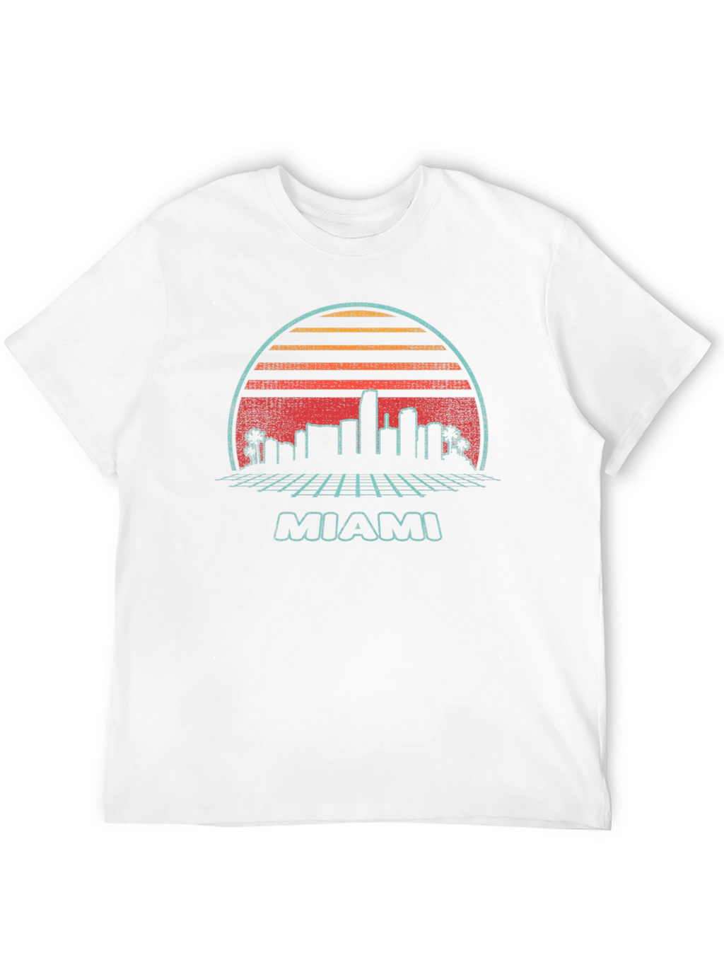 Retro Miami Skyline Graphic T-Shirt