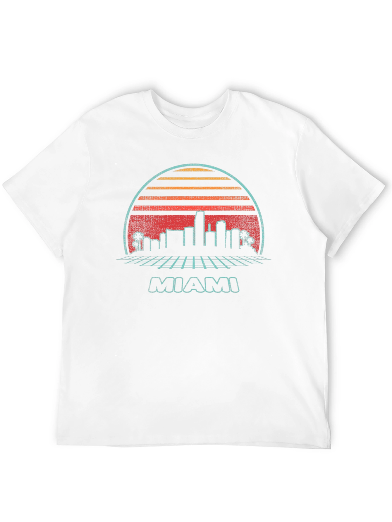 Retro Miami Skyline Graphic T-Shirt