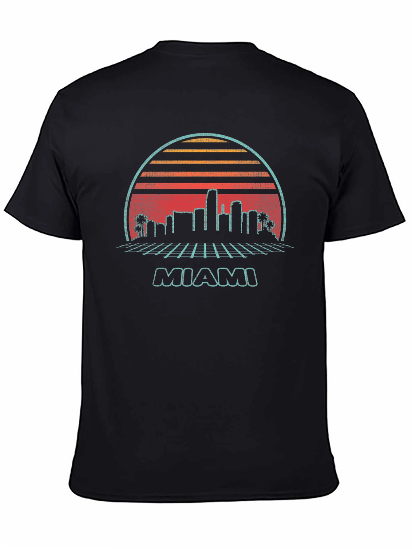 Retro Miami Skyline Graphic T-Shirt