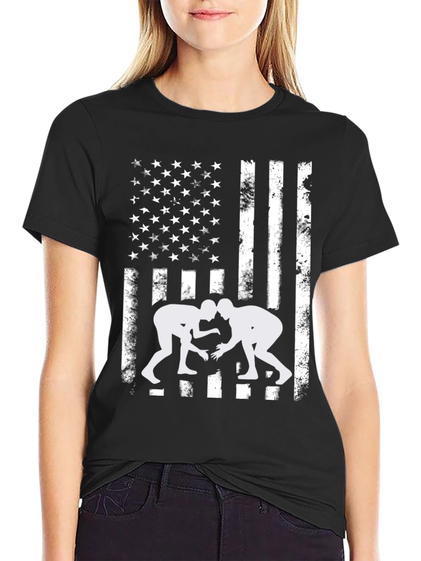 Wrestling USA Flag Graphic Tee