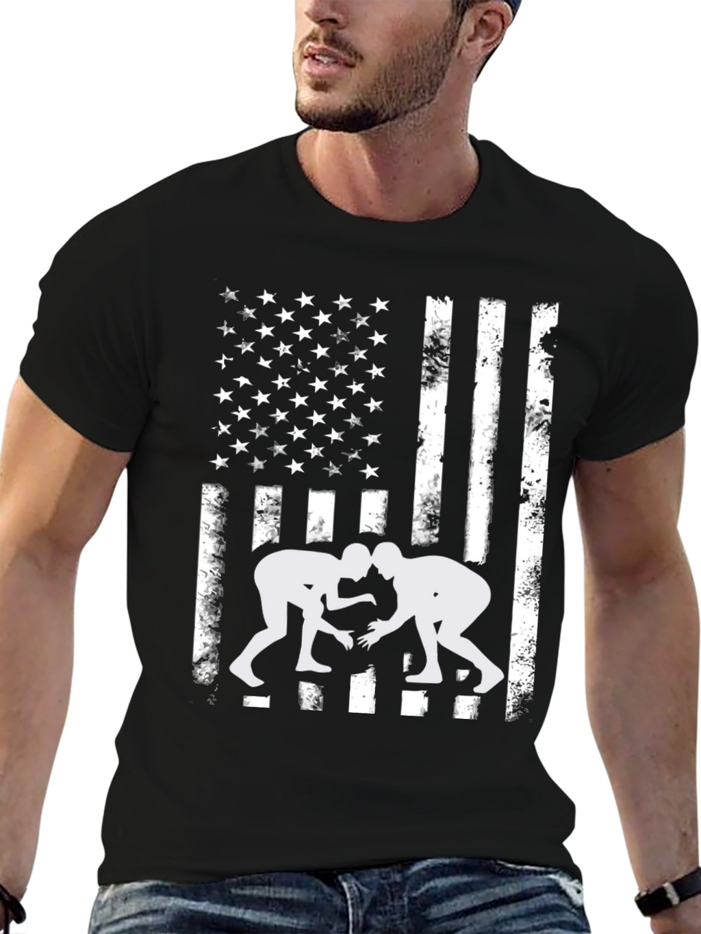 Wrestling USA Flag Graphic Tee