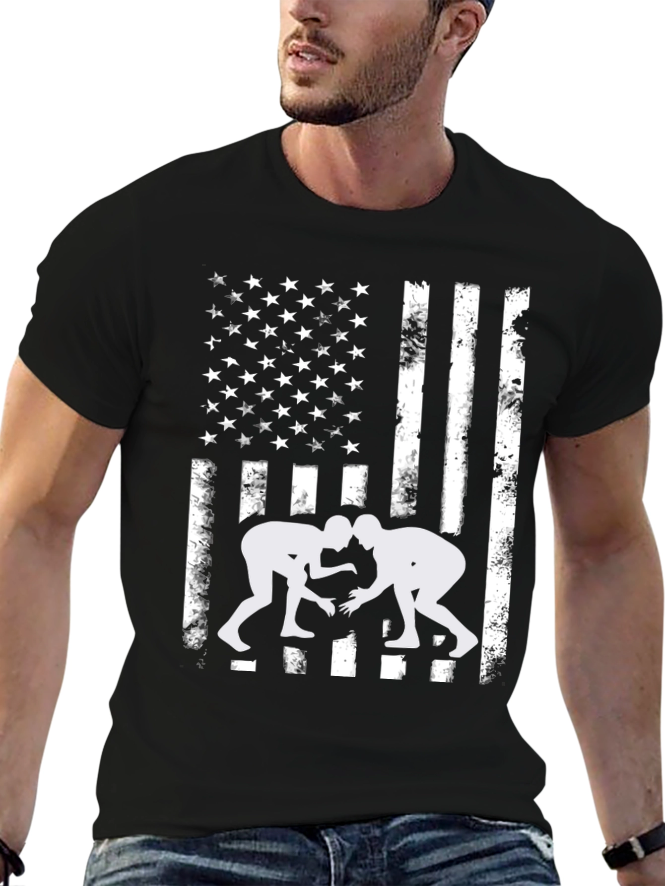 Wrestling USA Flag Graphic Tee