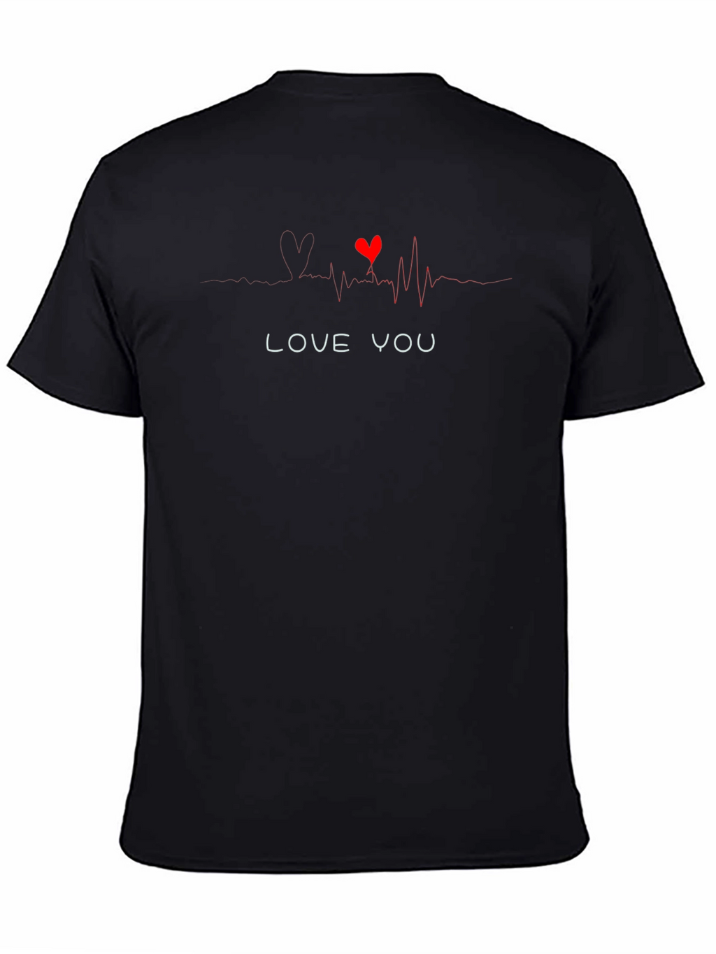 Love You Heartbeat Graphic Tee - Black