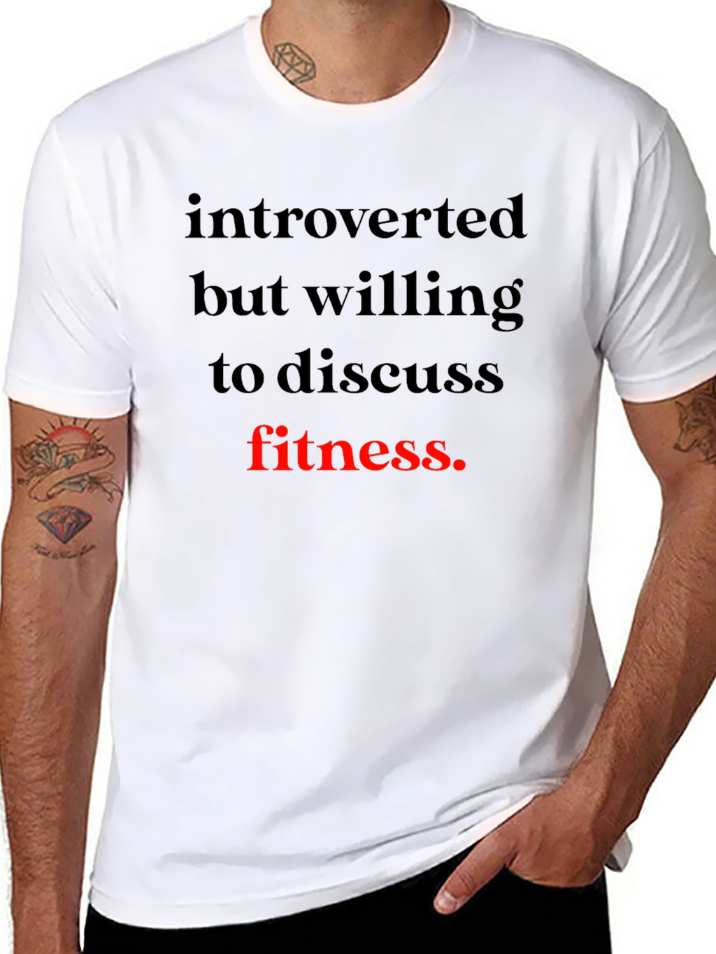 Introverted Fitness T-Shirt - Black Graphic Tee