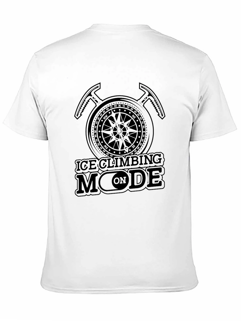 Ice Climbing Mode On Black T-Shirt