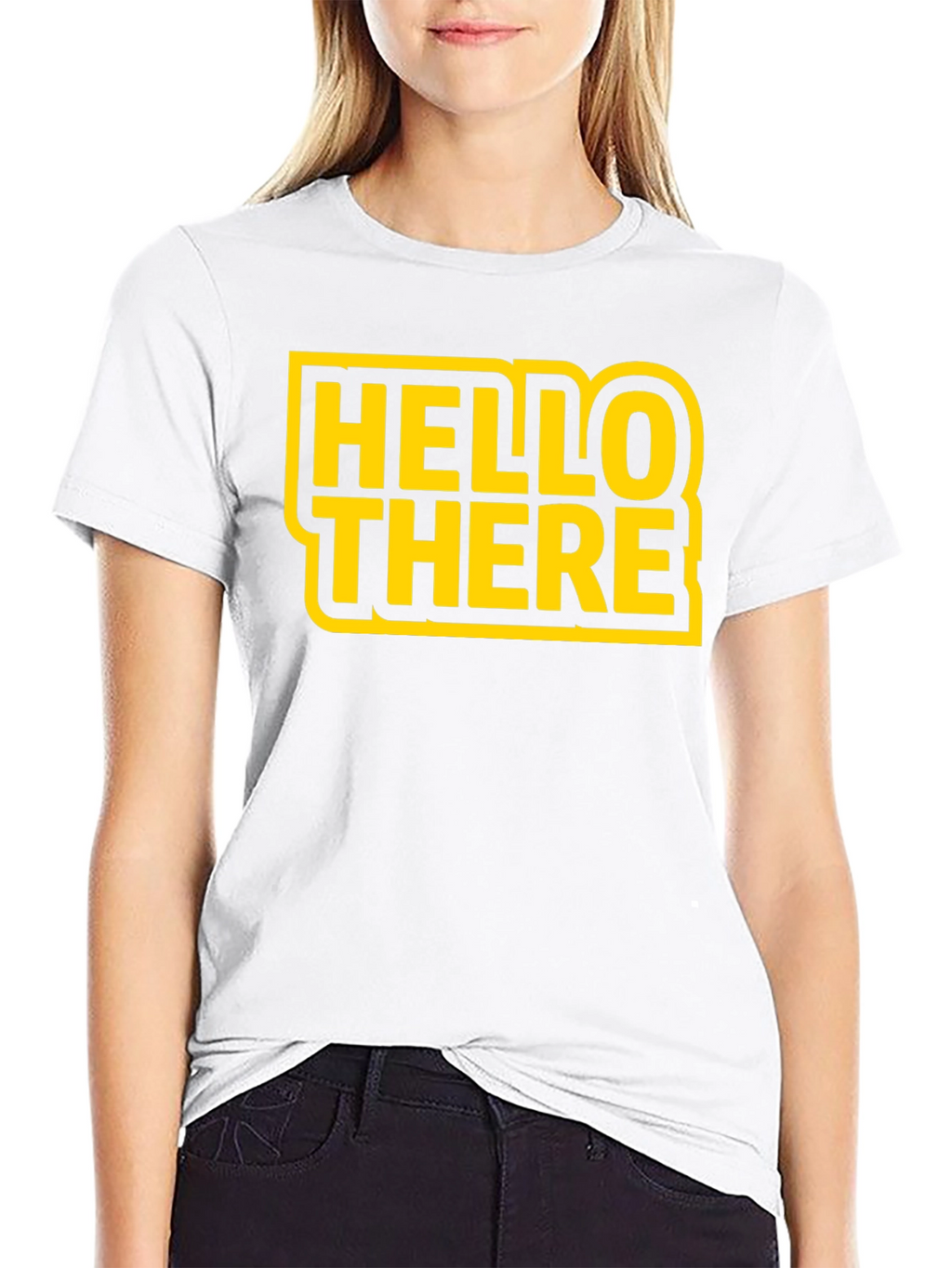 Hello There Black Graphic T-Shirt