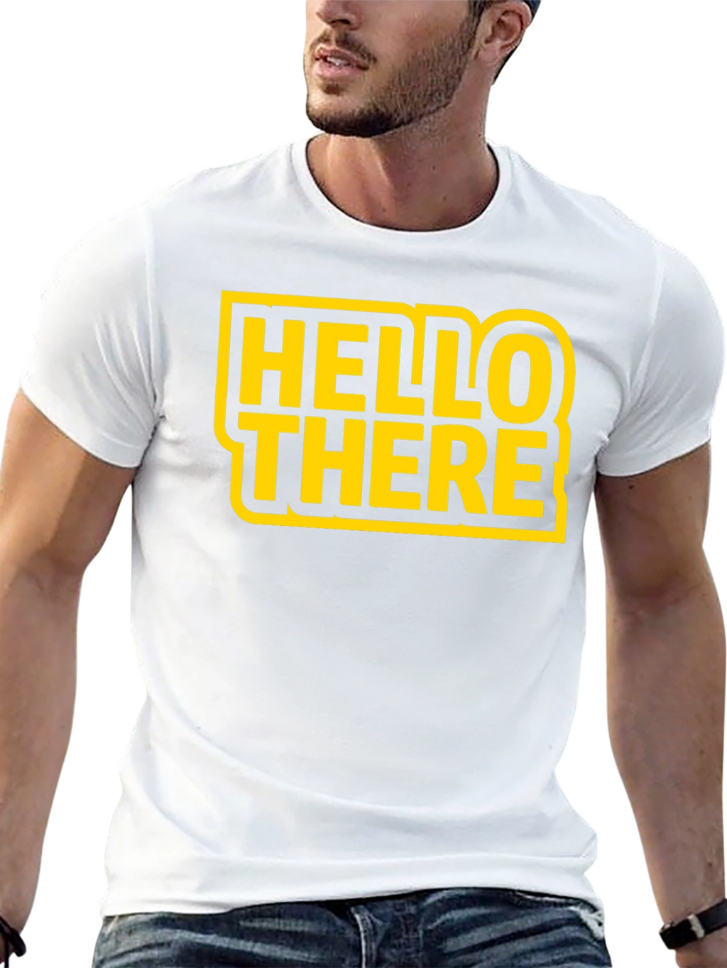 Hello There Black Graphic T-Shirt