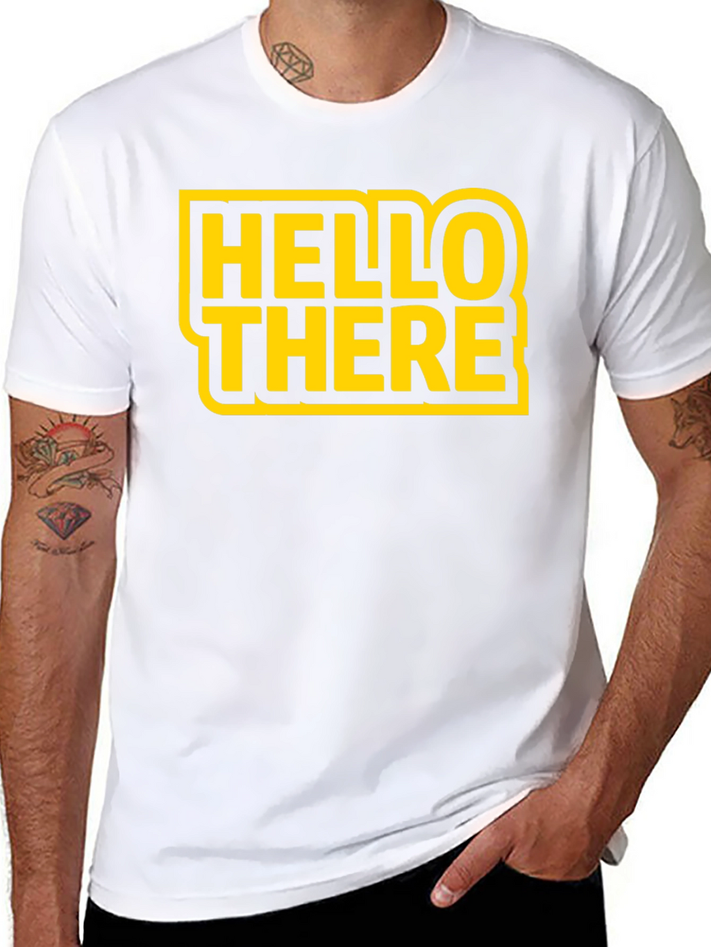 Hello There Black Graphic T-Shirt