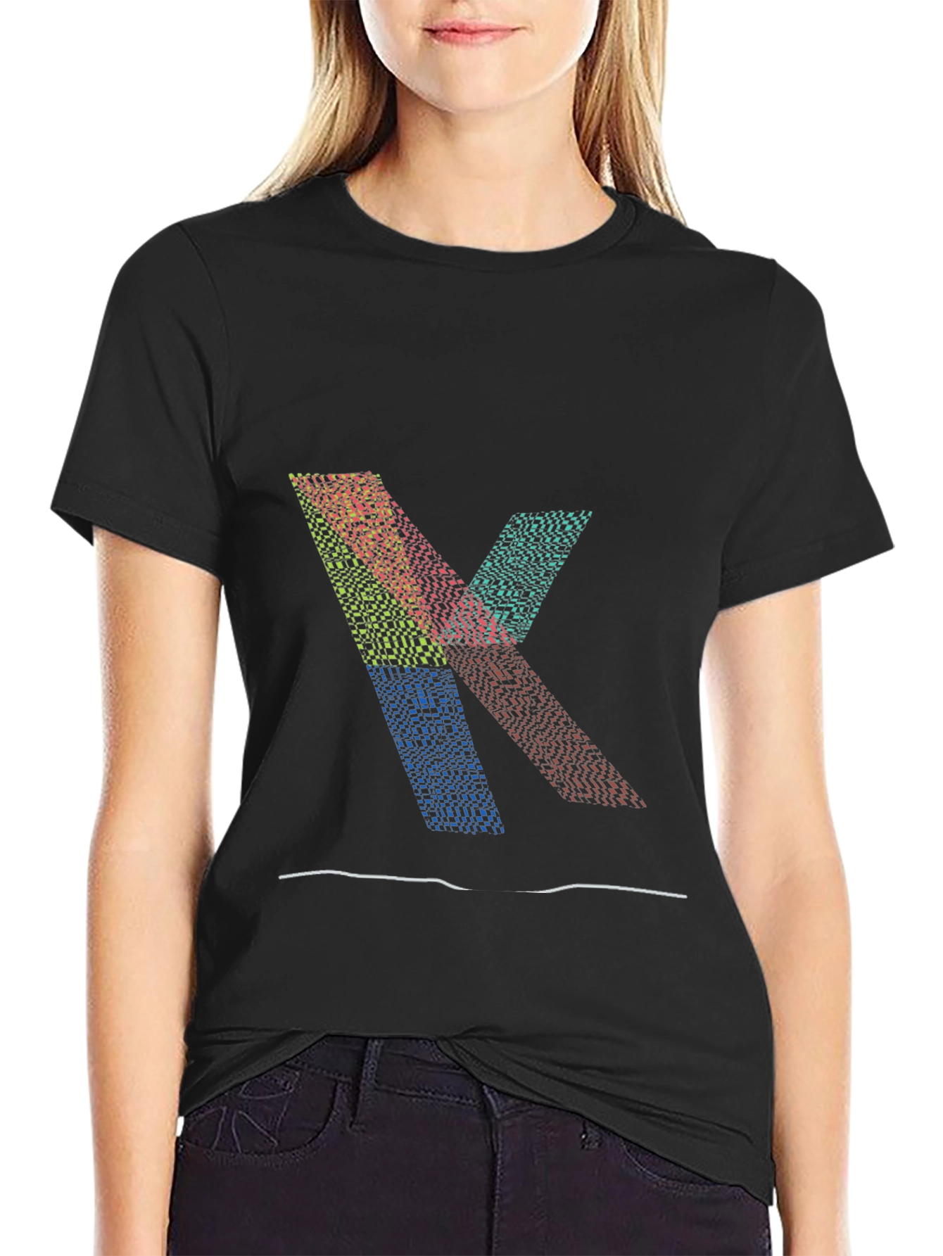 Abstract Letter K Graphic Tee - Unisex Cotton Blend T-Shirt