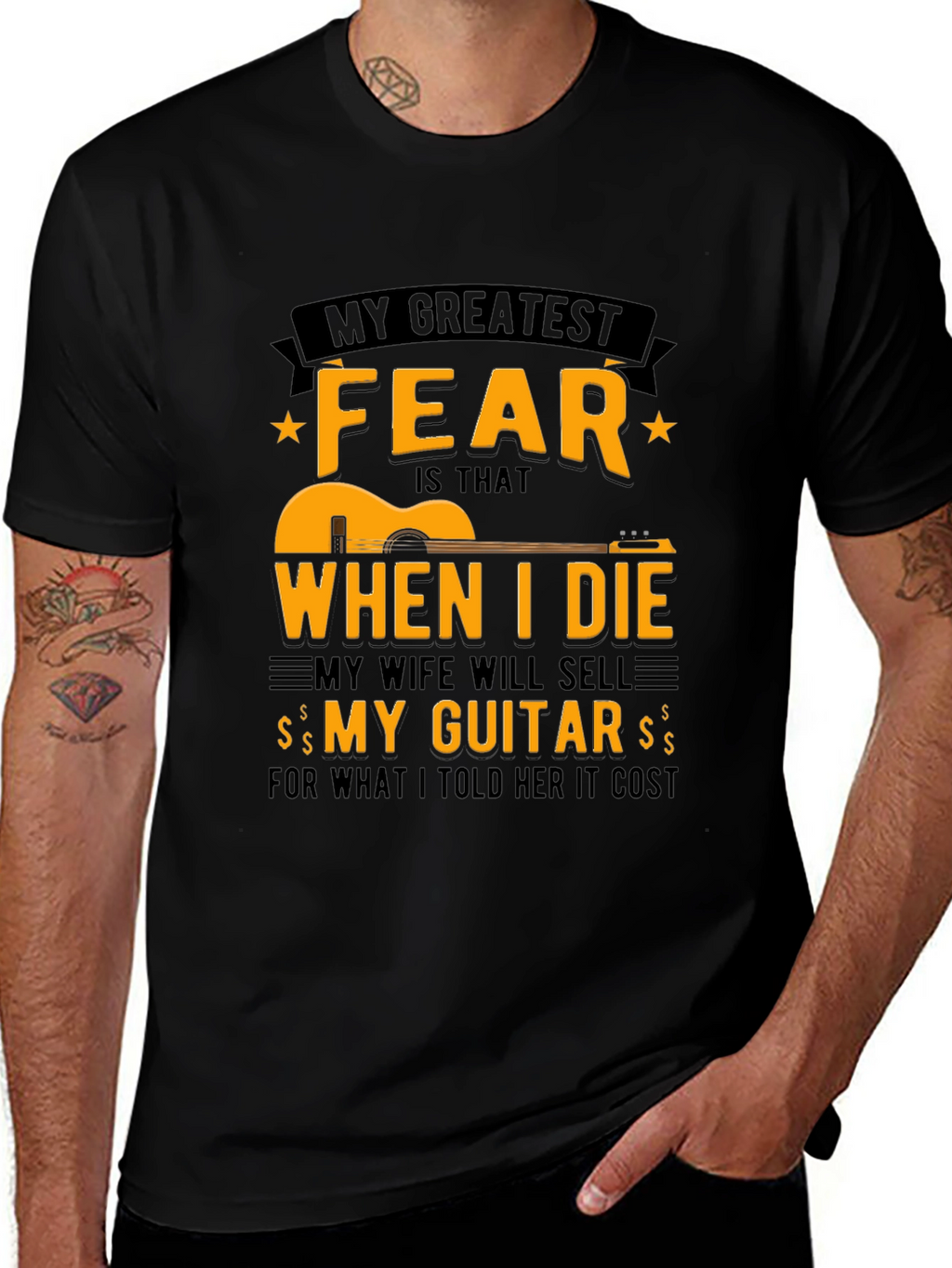 Guitar Fear T-Shirt - Funny Musician Tee