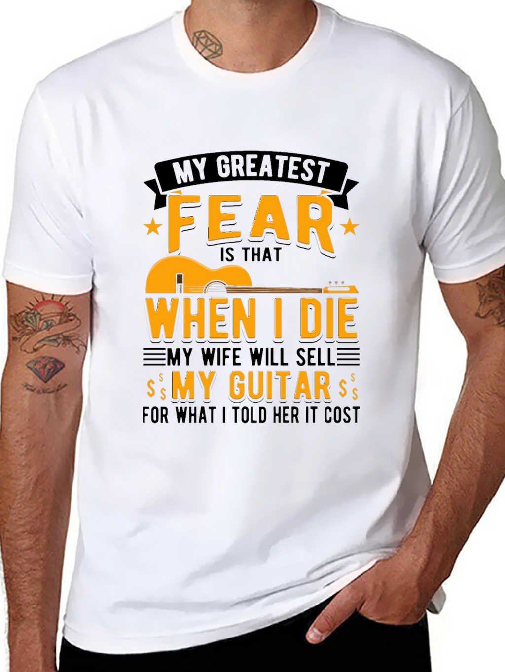 Guitar Fear T-Shirt - Funny Musician Tee