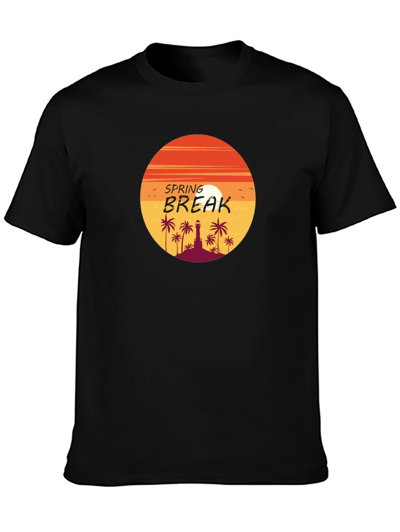 Spring Break Palm Tree Sunset Graphic Tee