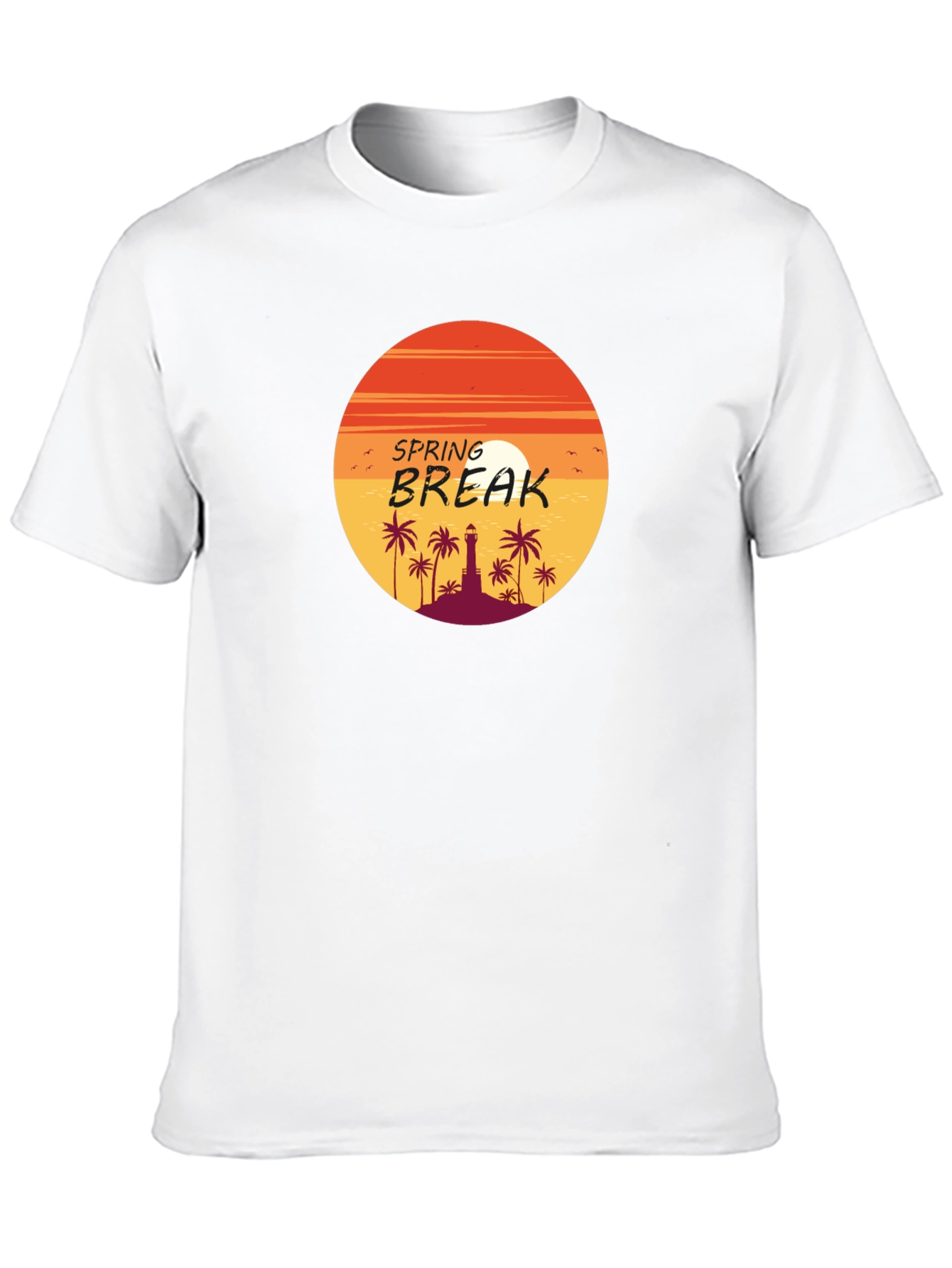 Spring Break Palm Tree Sunset Graphic Tee