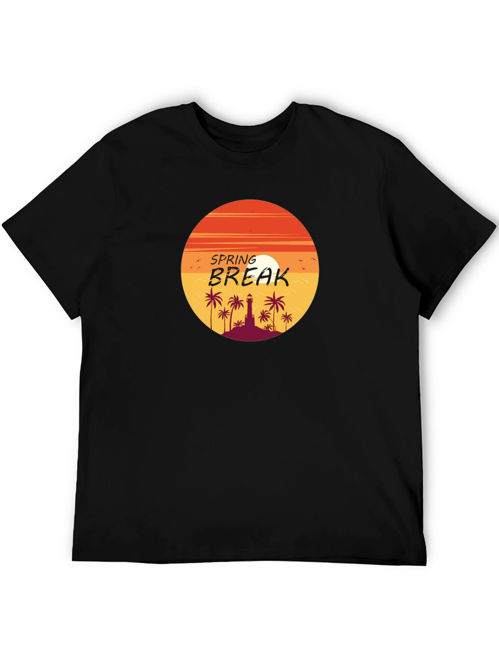 Spring Break Palm Tree Sunset Graphic Tee