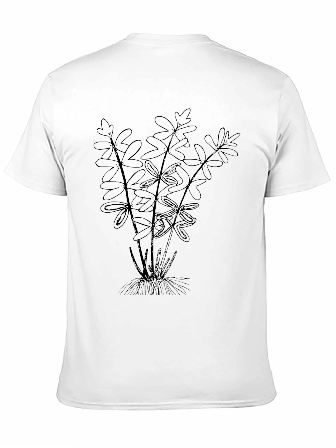 Botanical Print Black T-Shirt - Nature Lover Tee