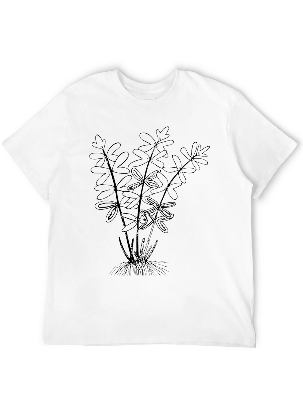 Botanical Print Black T-Shirt - Nature Lover Tee