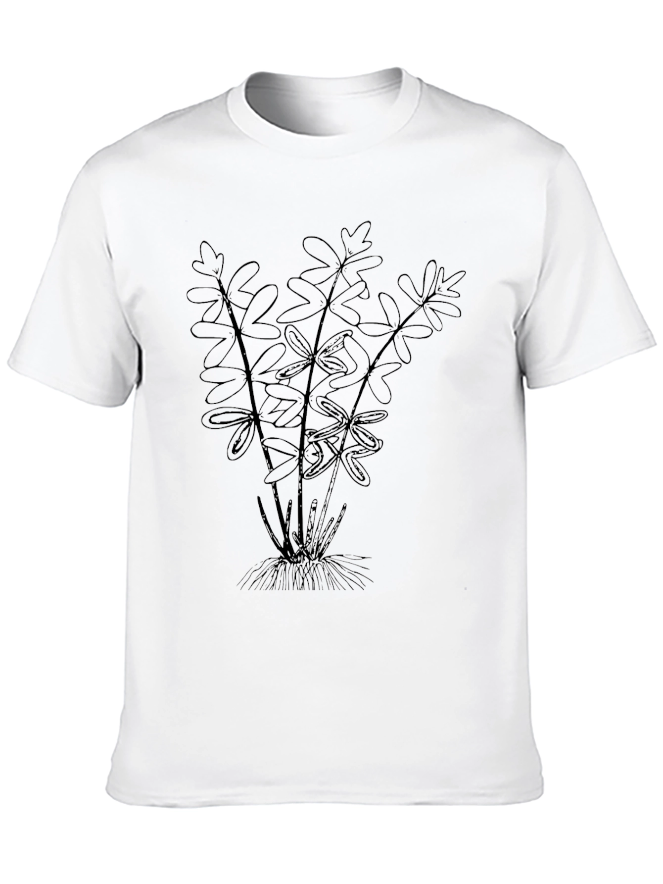 Botanical Print Black T-Shirt - Nature Lover Tee