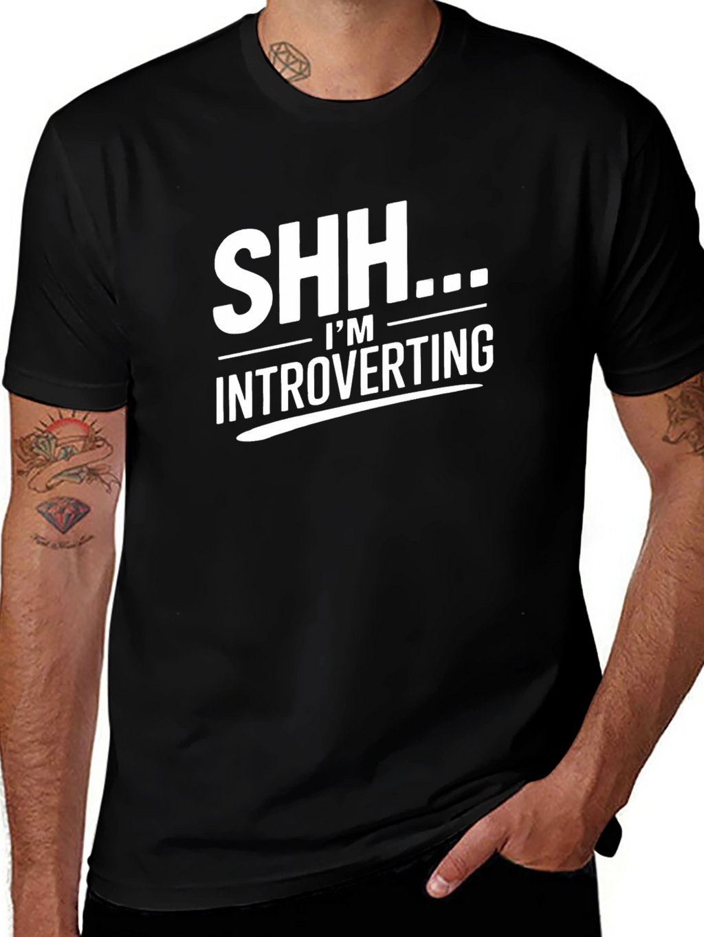 Introverting Black T-Shirt