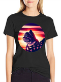 Patriotic Cat Graphic Tee