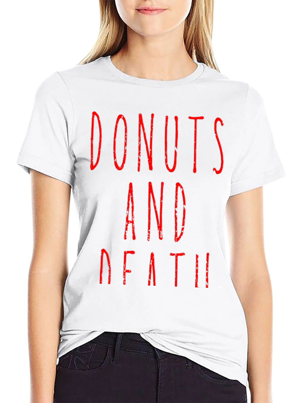 Donuts And Death Graphic Tee - Black T-Shirt