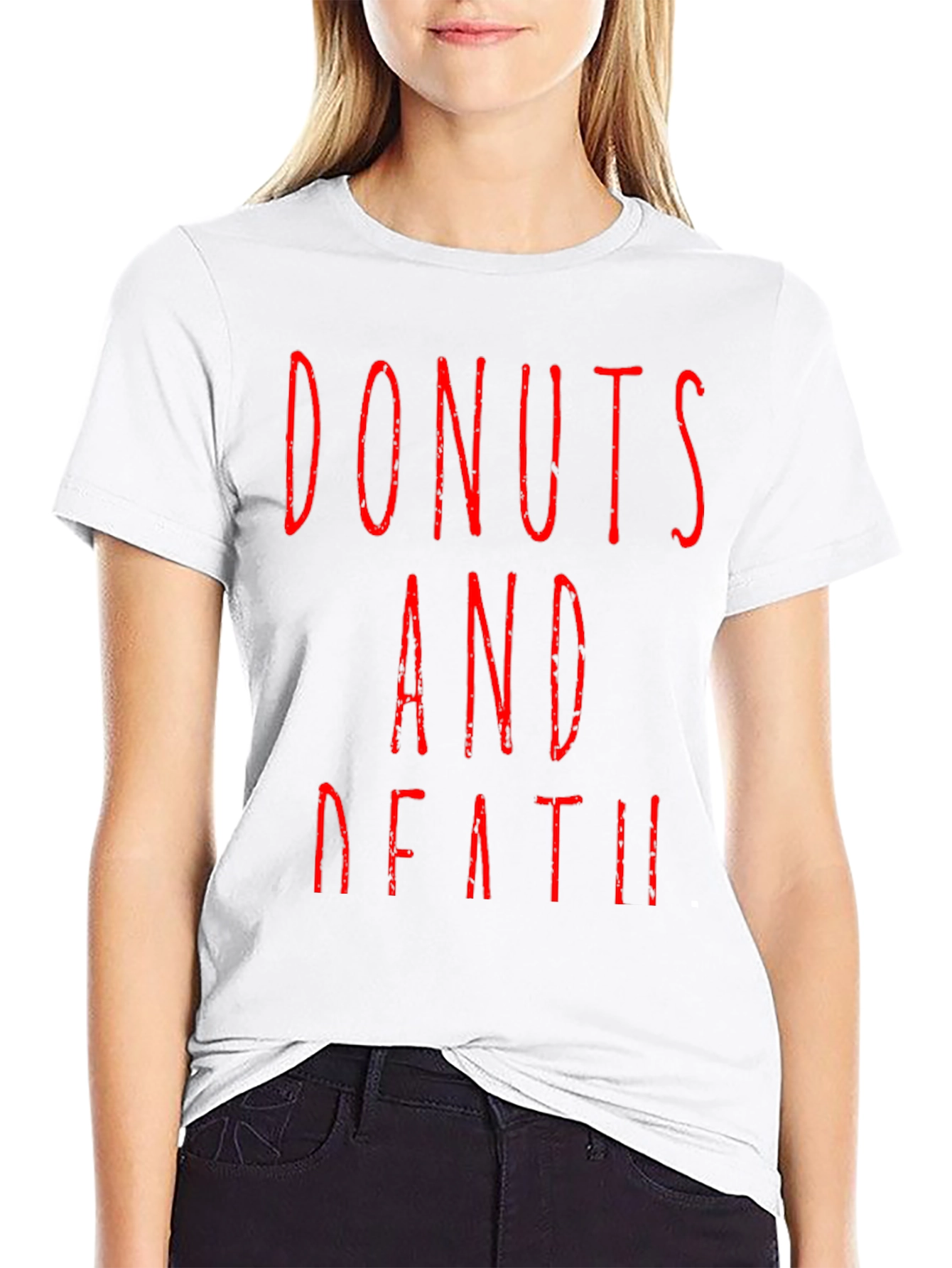 Donuts And Death Graphic Tee - Black T-Shirt