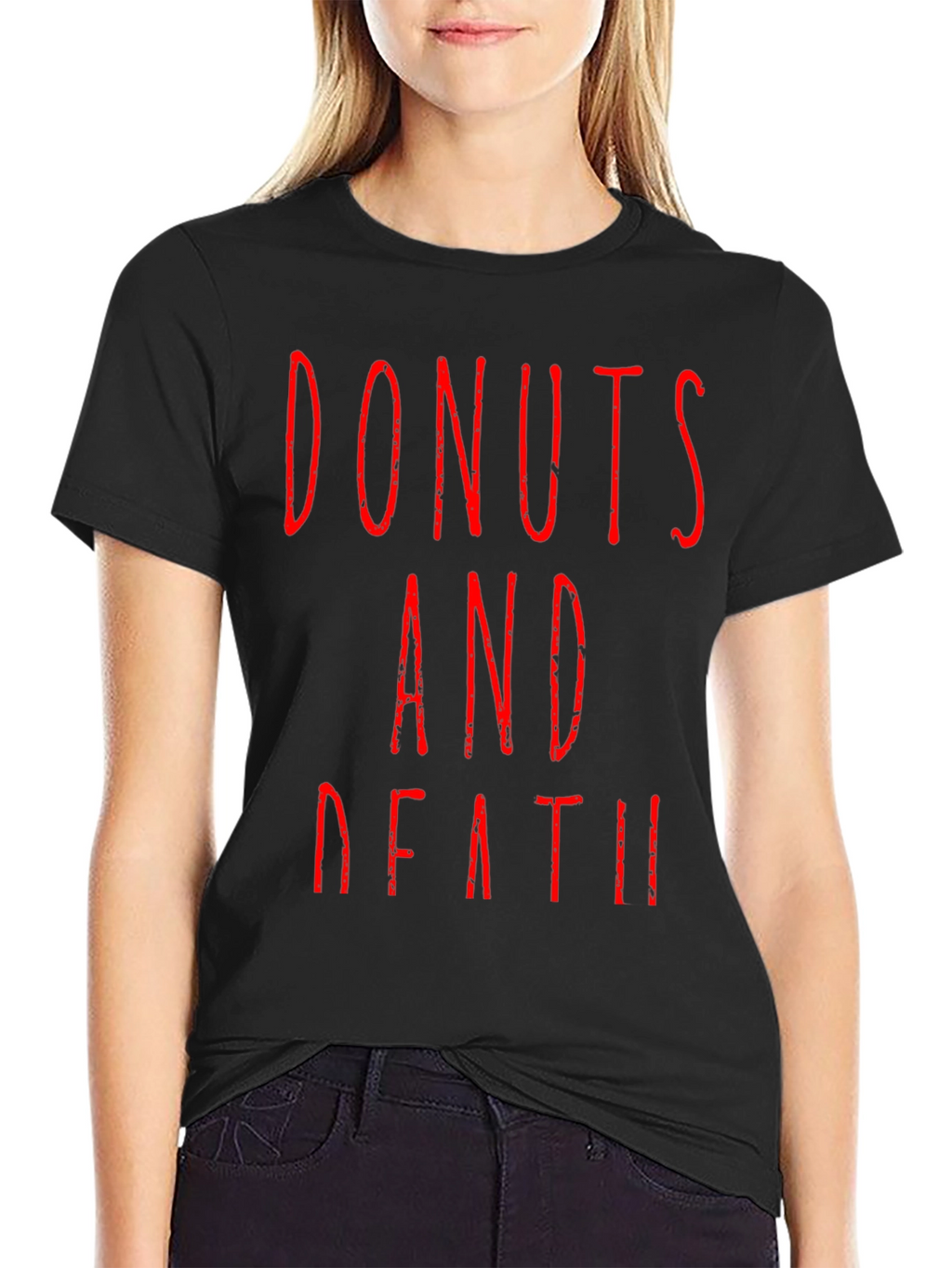 Donuts And Death Graphic Tee - Black T-Shirt