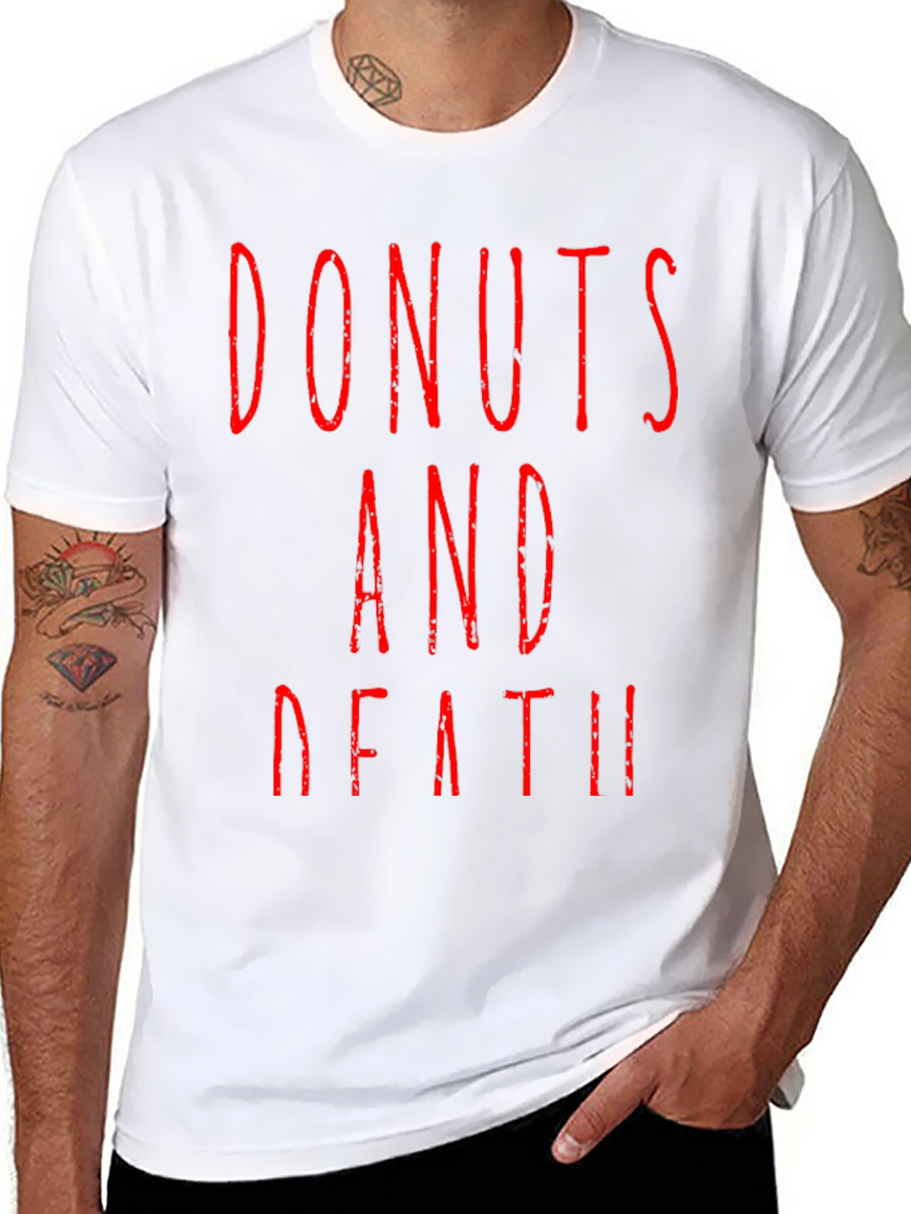 Donuts And Death Graphic Tee - Black T-Shirt